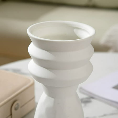 Used for Decoration A398White ANDING White Ceramic Vase is a Nordic Minimalist Style Decoration Creative Vase Modern Geometric Decorative Vase for Home Decoration Office Or Living Room Kitchen 